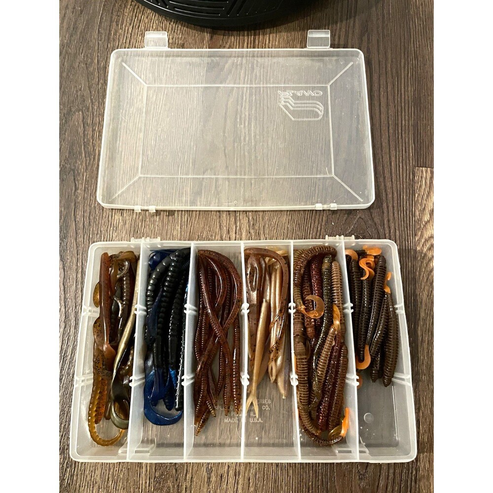 Soft Plastic Worm Fishing Lures Lot, Curly Tail, Multicolor 30 Pack 6 in